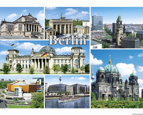 Berlin Magnet Brandenburger Tor 5er Collage Souvenir Reichstag 